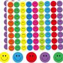 1800Pcs Happy Smile Face Stickers, 1 Inch Happy Face Decal Stickers Colorful Mini Incentive Reward Sticker Round Behavior Chart Sticker for Shcool Classroom Students Teachers Supplies