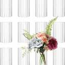 12Pcs Glass Cylinder vases for Centerpieces, 6 Inches Clear Ribbed Bud Vases for Wedding Decorations,Floral Vase Bulk Flower vases,Tall Glass Hurricane Candle Holder for Table Shelf, Party(Ribbed)