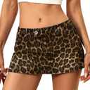 ELLEVEN Low Rise Denim Mini Skirt for Women, High Stretch Jean Skirt with Shorts Underneath Y2k Micro Skort Small