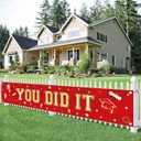 KatchOn, Xtralarge Red and Gold You Did It Graduation Yard Banner - 120x20 Inch | Red and Gold graduation Yard Banner for Outdoor Graduation Decorations 2025