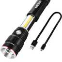 NEBO SLYDE KING Flashlight | High Lumens, Rechargeable COB Work Light & LED Flashlight, Waterproof, Magnetic Base, Great for Camping & Hunting, Includes Charging Cable