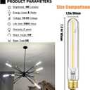 T10 LED Bulb 4W Equal E26 LED Light Bulb 40 Watt Dimmable Daylight 4000K E26 Edison Bulb AC120V 400lm Tubular Light Bulb T9 for Rustic Pendant,Island,Chandeliers,Wall sconces Pack of 4