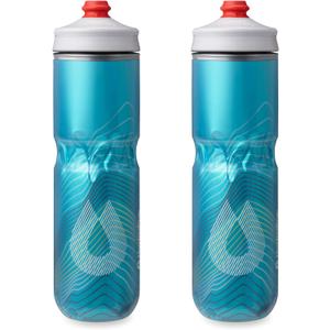 HydraPak | Polar Bottle - Polar Surge Insulated Bike Water Bottle 2-Pack - High Flow, Cycling & Sports Squeeze Bottle (Ascent Blue, 700ml / 24oz)