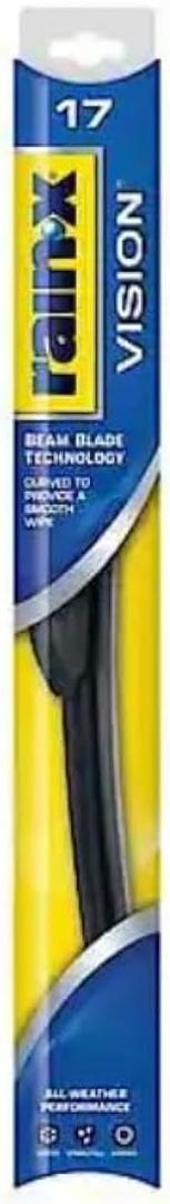 Rain-X 17'' Vision Wiper Blade, Standard Beam, All Weather Performance Curved Smooth Wipe Premium OEM Quality Long Lasting