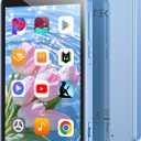 AGPTEK 96GB MP3 Player with Bluetooth and WiFi, T08X 4'' Android 14 MP4 Music Player with Spotify, Audible, APP Store, Up to 1TB, Blue