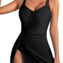 Aleumdr One Piece Swimsuit Women Swim Dress Tummy Control Skirted Bathing Suit for Women Swimwear,XL