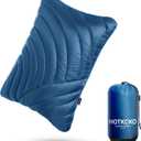 Camping Pillow,Supportive Compressible Travel Pillow Middle Size Lightweight Camp Pillow with Storage Bag for Camping,Hiking,Backpacking,Airplane (Large(15.7''X19.6''), Navy)