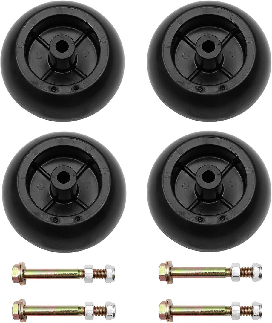 Lawn Mower Anti Scalp Deck Wheel Kit Set of 4 Compatible with Hustler 788166 31997 Rotary 13445 MTD John Deere & More Models