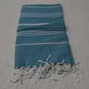 Cacala Lightweight and Thin Turkish Beach Towel 100% Cotton Sand-Free and Quick-Drying Goodness Perfect as an Extra Large Travel Towel, Beach Accessory, or Gift for Beach Lovers, 37 x 70 (Aqua)
