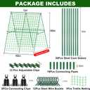 48 x 48 Inch Foldable Cucumber Trellis for Raised Bed- A-Frame Garden Trellis for Climbing Plant Outdoor with Climbing Net and Plant Support Clip for Outdoor Plants Zucchini Vegetables Tomato Flowers
