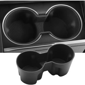 Cup Holder Insert for Tesla Highland Model 3 2024, Car Center Console Silicone Shockproof Cup Holder for 2024 Model 3, Removable Washable Drink Holder for Tesla Interior Accessories (Black)