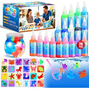 Crafts Kits Toys - Birthday Gifts for Girls & Boys 6-12, 25 Molds 20 Colors Magic Water Elf Toy Kit, Aqua Fairy Water Gel Kit for Kids, DIY Squishy Maker, Make Your Own Water Pets