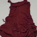 Women Ruched Bodycon Dress Drawstring Tank Dresses Ribbed Summer Mini Dress X-Small