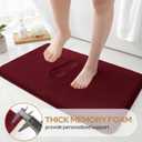 HOMEIDEAS Upgraded Bathroom Rugs Set 3 Piece, Extra Thick Absorbent Soft Memory Foam, Washable Toilet Bath Mat (Burgundy Red,17"x24"+20"x32"+U Shape 20"x24")