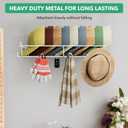 Hat Organizer Racks for Baseball Caps - Metal Hat Storage Holder Shelves for Wall Fit 20 Caps - 3 Pack, White