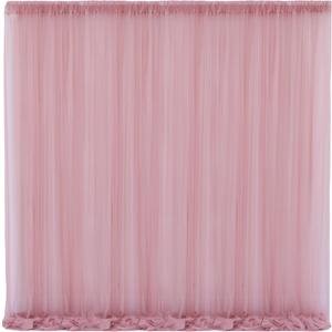 10x10 Dusty Rose Tulle Backdrop Curtains for Parties, Sheer Backdrop Curtain Wedding Photo Background Drapes for Baby Shower Photography Birthday Party