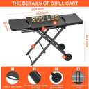 Grill Stand for Ninja Woodfire OG701, OG850, OG951, Portable Foldable Grill Table with Wheels & Side Shelf, 51" Large Space BBQ Table for Weber, Blackstone Griddle, Ooni Pizza Oven Accessories