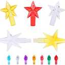 Replacement Lights Bulbs for Ceramic Christmas Tree, 210 PC Medium Twist Light Ornaments for Ceramic Tree, Multicolor Mini Flame Peg Accessories for Crafts, Assorted Colors, 5 Stars 210 Pieces Pack