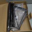 Closet Rod, 16 to 63 Inch Closet Rods Heavy Duty Adjustable Wardrobe Poles for Hanging Clothes and Heavy Duty Bracket Closet Pole Support (The Shelf NOT Included)(Black)