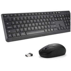 Wireless Keyboard and Mouse Combo for Windows, 2.4G Full-Sized External Cordless Computer Keyboard Mouse Combo for Laptop PC Desktop Chrome Mac, Number Pad 1600 DPI Silent Mouse USB Receiver (Black)