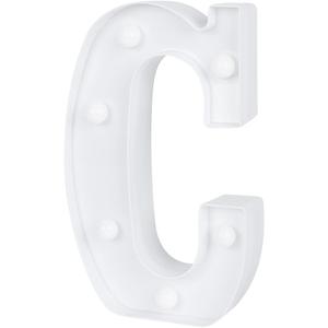 Restaurantware Illumify 5.2 x 1.2 x 8.7 Inch Light Up Letter 1 Durable Marquee LED Light - Letter C Touchproof White Plastic Party Light Keyhole Slot For Parties Weddings Or Special Events