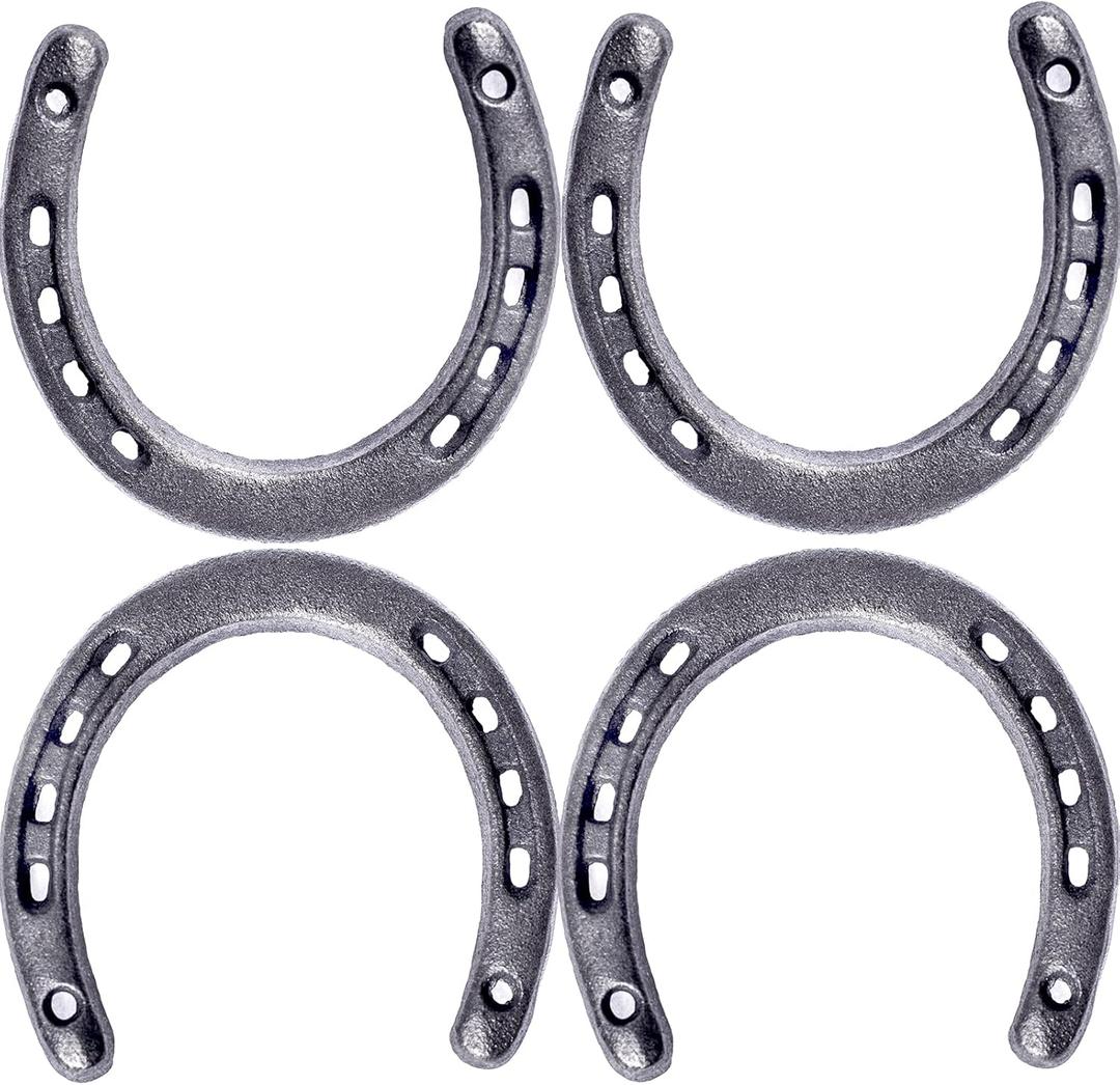 GGTYHAO 12PCS Cast Iron Horseshoefor Good Lucky, Durable Cast Iron Medium Horseshoe 5 Holes On Each Side for Wall Hung