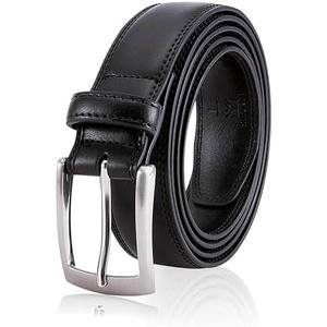MILORDE Men's Genuine Leather Dress Belt, Handmade, 100% Cow Leather, Fashion & Classic Designs for Work Business and Casua, 36