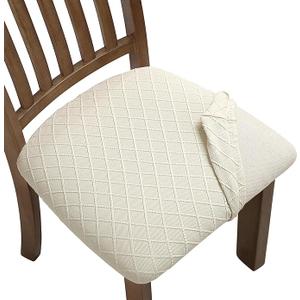 Elastic Chair Cover  Set of 6 Beige Round