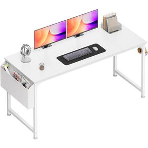 PRAISUN 55'' Computer Desk with Fabric Storage Bag