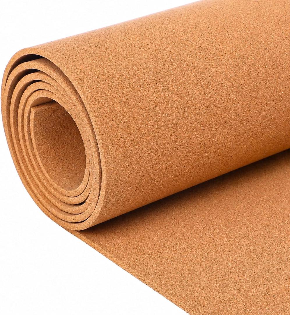 Novabright 1 Pack Cork Roll 48" x 8', 6mm Thick Natural Cork Shelf Liner, 6.5"W x 48"L