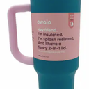 Owala Stainless Steel Triple Layer Insulated Travel Tumbler with Spill Resistant Lid, Straw, and Carry Handle, BPA Free, 40 oz