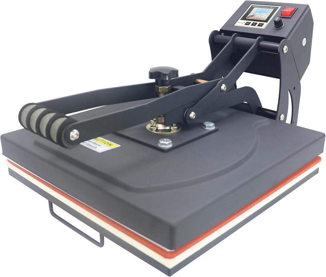 RoyalPress 15" x 15" Color LED Industrial-Quality Digital Sublimation Heat Transfer Machine T-Shirt Heat Press Machine, 15" x 15", Black