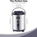 Stainless Steel Insulated Beverage Dispenser, 1.7Gal Thermal Carafe with Spigot for Hot Coffee & Cold Juice, 12-Hour Heat Retention Drink Dispenser for Party Wedding Cafe, Silver