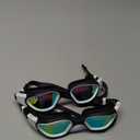 2 Pack Swim Goggles, Tenfold Long-Lasting Anti Fog Swimming Goggles Adult Men Women No Leakage Nose Clip Earplugs (2-white & Mirror Gold)