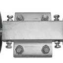 Rolling GATE 6" Wheel Carrier: for Chain Link Fence Rolling/Sliding Gates - Gate Wheel Rut Runner - 2 Rubber Wheels (axle is 7" from Wheel to Wheel)