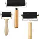 YYaaloa 3 Pack Rubber Roller Brayer Rollers 1.4/2.4/4 Inch Art Craft Roller for Printmaking,Ink,Wallpapers Stamping Gluing Tools Oil Painting Tools (Beige-1.4/2.4/4 Inch)