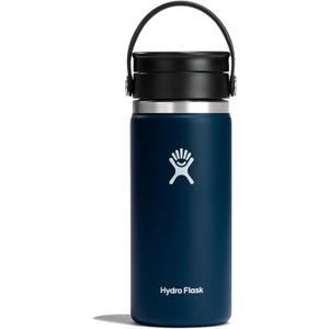 Hydro Flask Wide Mouth with Flex Sip Lid - Insulated Water Bottle Travel Cup Coffee Mug Tumbler 16 Oz (Indigo)