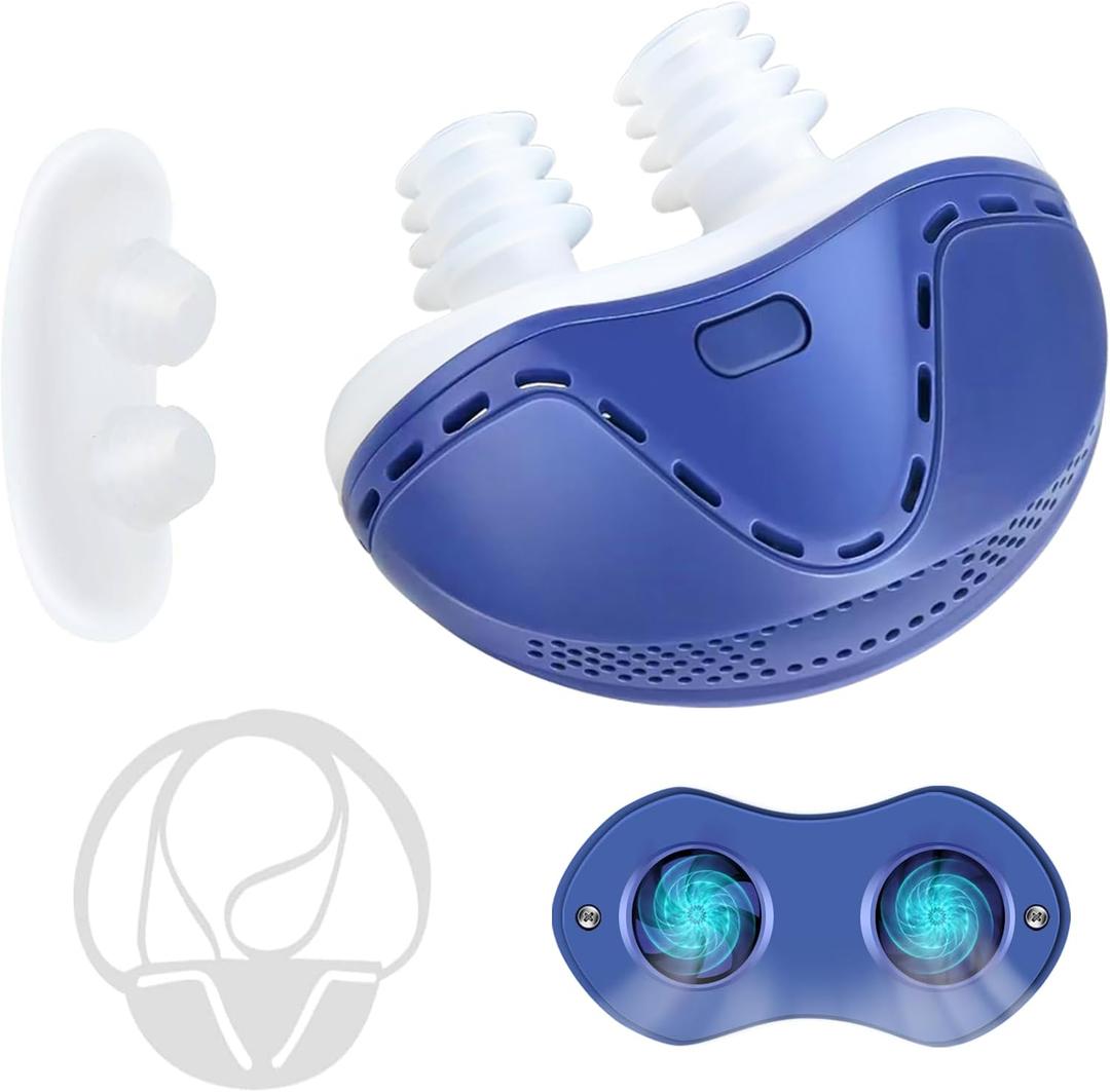 Anti Snoring Devices, Double Vortex Snoring Solution, Effective Snoring Prevention, Mini Stop Snoring Devices, Adjustable Wind Speed, Suitable for All Nose Shapes and Both Men and Women, E22-02 (1PC, Blue)