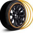 Automotive Alloy Wheel Rim Protector - Covering The Entire Rim of The Wheel hub - Strips for Curb Rash Prevention - Set of 4 Rim Protector Easy to Install(18'',Gold)