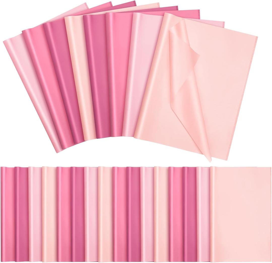 Qilery 500 Sheets Pink Tissue Paper Bulk for Gift Bags 15 x 20 Inch Acid Free Wrapping Paper Sheets for Mother's Day, Wedding, Bridal Shower, DIY Crafts, Flower Wrapping, Birthday Party