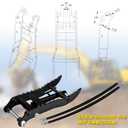 MMS Mini Excavators Hydraulic Thumb Clip, Single Hole Metal Grab Thumb Clip fits for 0.8-1.5Ton Small Digger, with 2*M14 Hoses and Screws