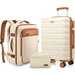 Luggage Sets 3 Piece, 20 Inch Hardshell Carry On Luggage 22x14x9 Airline Approved, Suitcase with TSA Locks & YKK Zippers, Carry On Suitcase with Wheels for Men & Women Travel