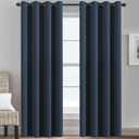H.VERSAILTEX Ultra Soft Premier Blackout Curtain for Living Room Extra Long, Thermal Insulated Bedroom Curtains Grommet Top, Noise Reducing Patio Door Curtain - Navy Blue, One Panel, 52'W x 96'L