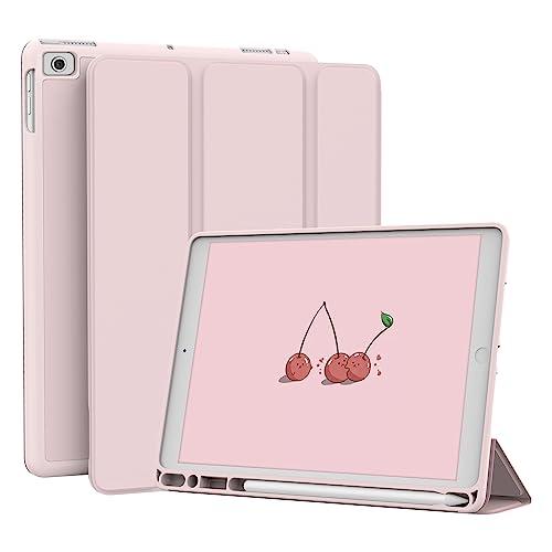 Lornpa Case for iPad mini 5 2019 / iPad mini 4 2015, Mini 3 2 1 - Protective Slim Folio Case with Pencil Holder & Auto Wake/Sleep, Trifold Smart Stand Cover for iPad mini 5/4/3/2/1, Pink