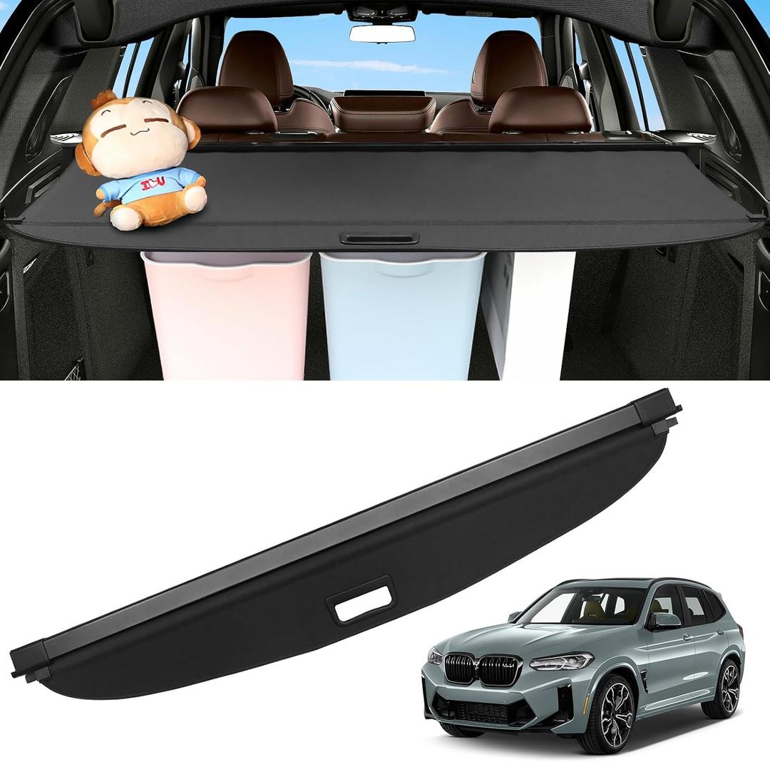 Sze Cargo Cover for 2018-2023 2024 BMW X3 Accessories Retractable Trunk Cover Black Rear Trunk Security Cover Shielding Shade Waterproof-New Upgrade