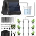 Auto Watering System for Vacation - Solar Drip Irrigation Kit with 30-Day Timer, Leakproof Tubing & Silent Alarm, DIY Indoor/Outdoor Plant Care Solution up to 15 Pots