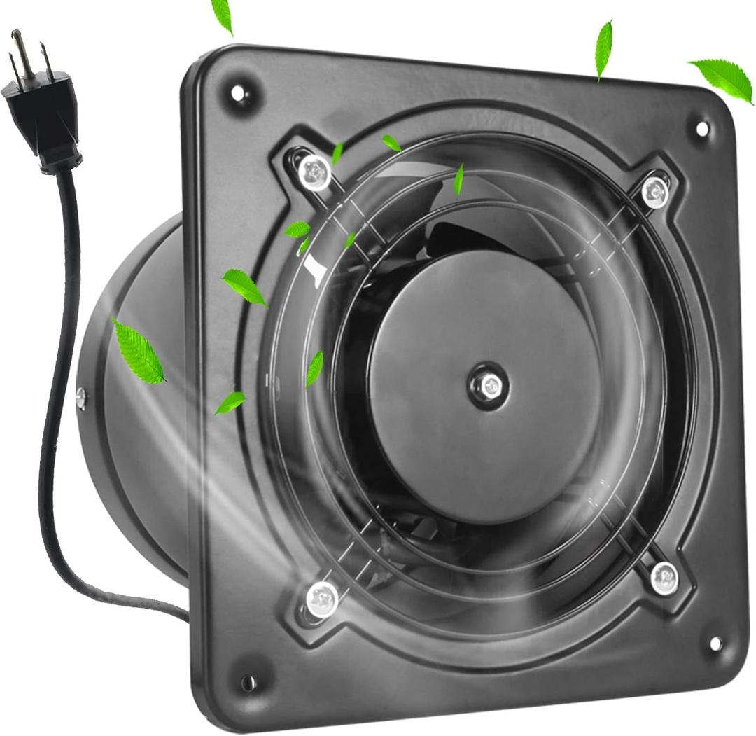 Exhaust Fan, 308CFM High Airflow Bathroom Kitchen Exhaust Fan with Anti-backflow Valve, Wall Exhaust Fan Ceiling Extractor Fan Garage Attic Fan Household Through-The-Wall Ventilation Fan