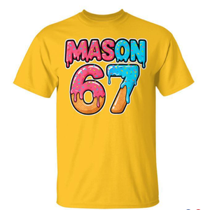 Six Seven Meme Mason 67 Ice Cream Drip On Back T-Shirt
 T-Shirt, M