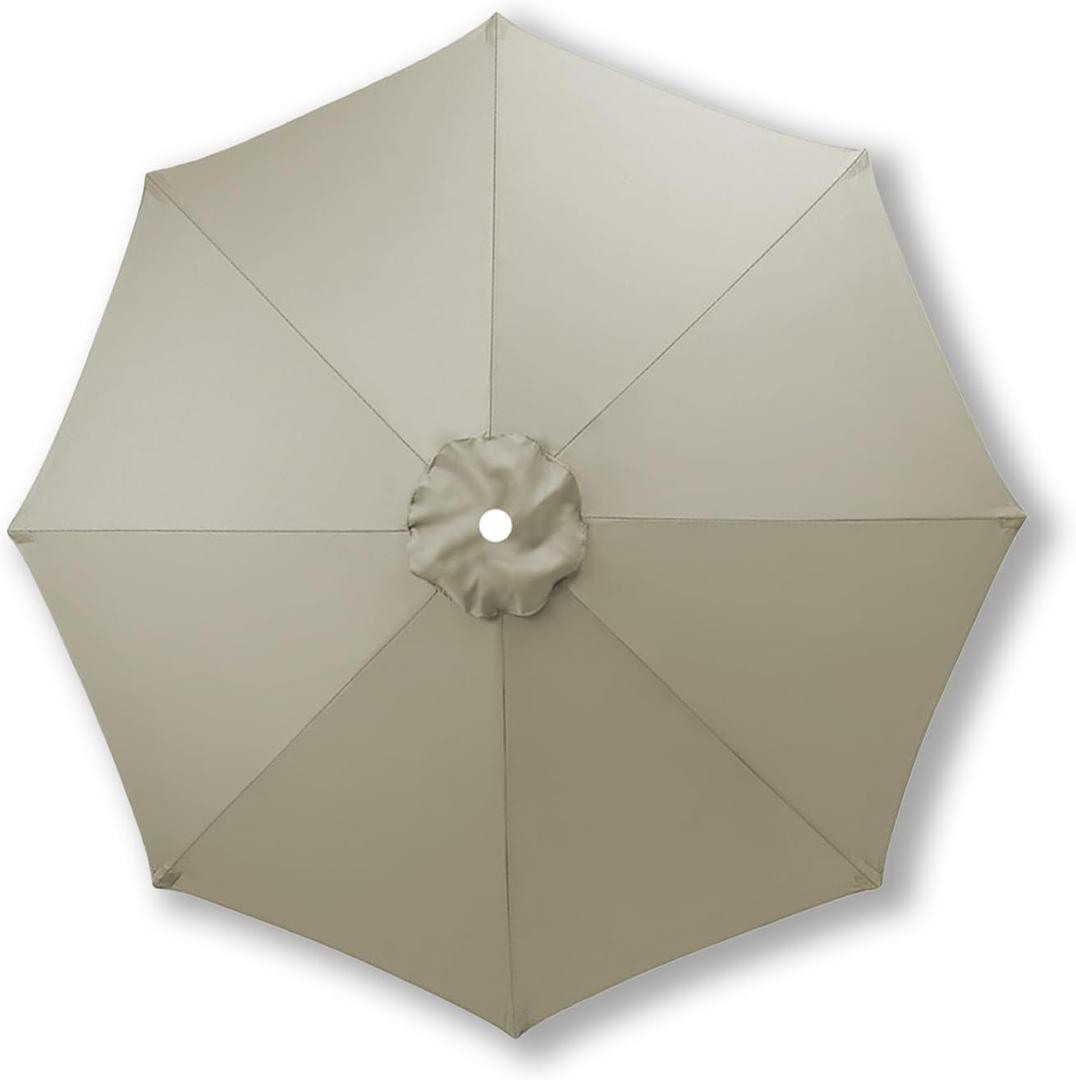 7.5ft Patio Umbrella Replacement Canopy for 8 Ribs, Outdoor Market Patio Table Umbrella Top Canopy Cover for Backyard Garden Courtyard Swimming Pool (Taupe)