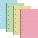 Ireer 6 Hole Mini Lined Paper Refill 200 Sheets Blank Planner Refills Loose Leaf Papers 3 x 5 Inches for Binders Planner Inserts Mini Ruled Filler Books Memo Papers Notebooks(Pink Blue Yellow Green)
